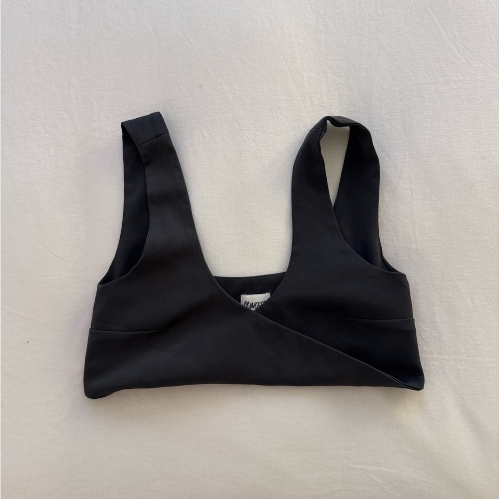Gray Sleeveless Crop Top